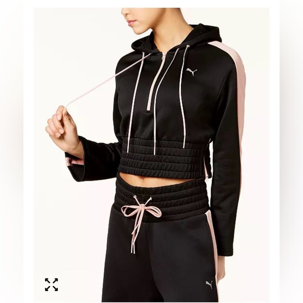 Puma En Pointe Black and Pink Athletic Track Suit Set.